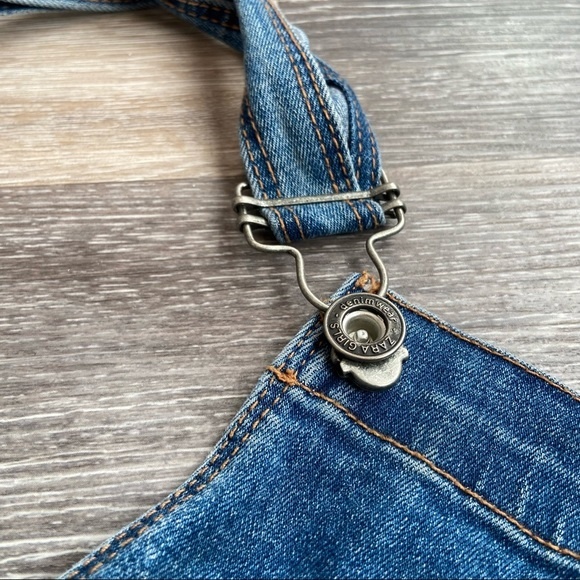 ZARA Girls Denim Bib Overalls Slim Fit Distressed Size 14 - Picture 6 of 7